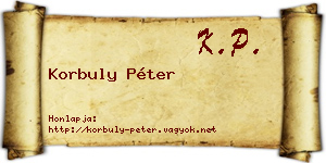 Korbuly Péter névjegykártya