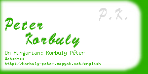 peter korbuly business card